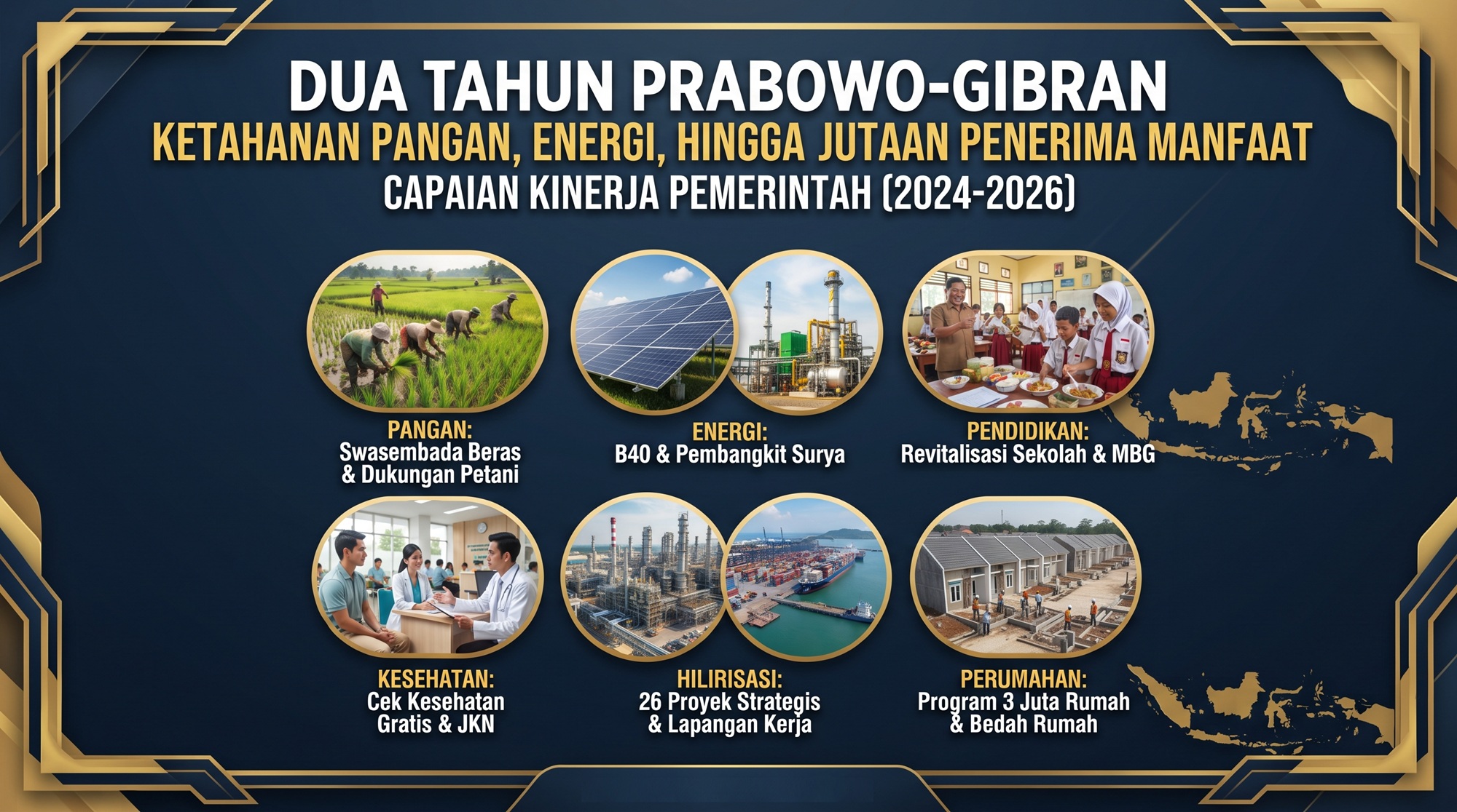 Dua Tahun Prabowo-Gibran: Dari Ketahanan Pangan Hingga Jutaan Penerima Manfaat, Ini Capaian Program Pemerintah